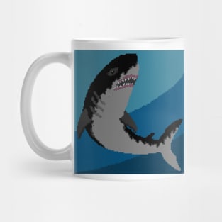 Pixel Megalodon - White Mug